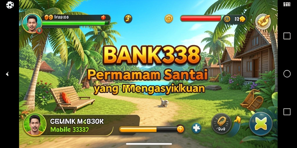 Tampilan gameplay BANK338 yang menyenangkan dan penuh warna.