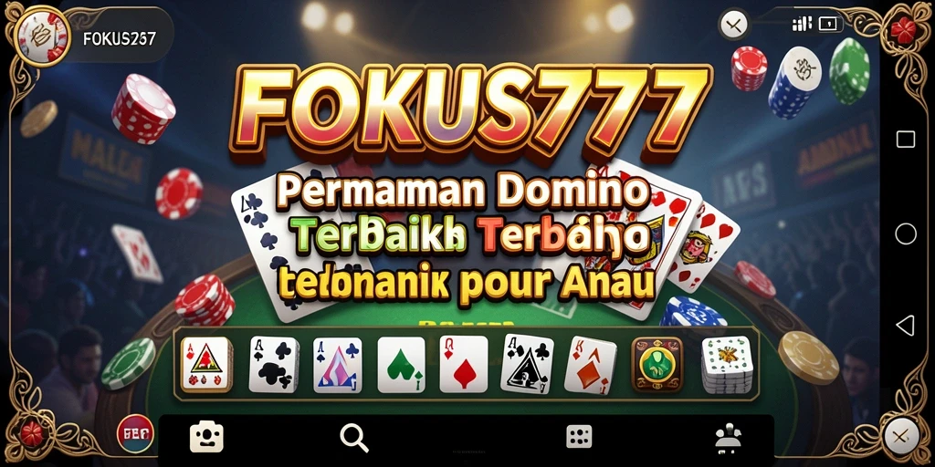 Screenshot utama FOKUS777 menampilkan gameplay seru domino.