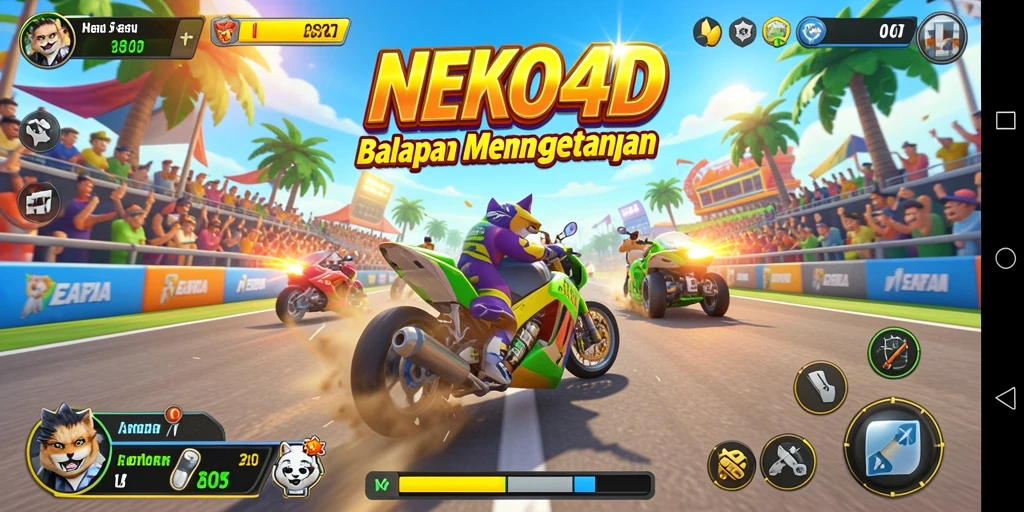 Gameplay balap yang mendebarkan di NEKO4D, penuh aksi dan kecepatan.