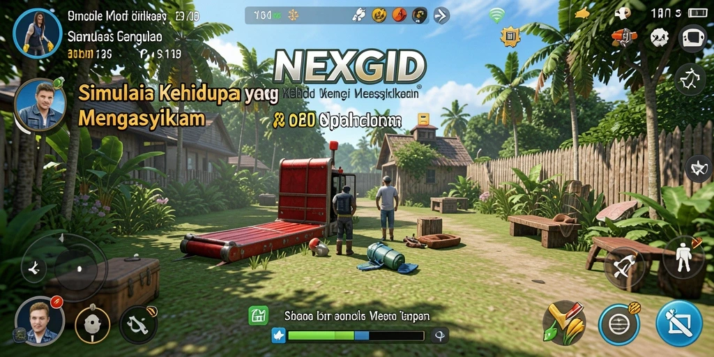 Tampilan gameplay <strong>NEXGID</strong> yang imersif dan interaktif dalam simulasi kehidupan.
