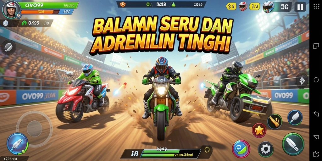 Tampilan gameplay OVO99 yang intens dan kompetitif.
