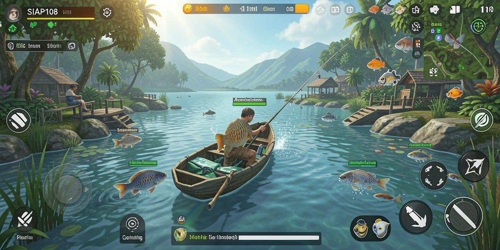 Tampilan menarik dari gameplay SIAP108 saat memancing ikan.