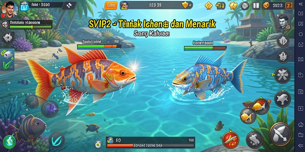Screenshot gameplay <strong>SVIP2</strong> menampilkan aksi menembak ikan yang seru.